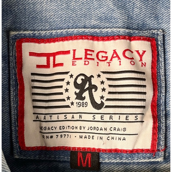 Jordan Craig Vest Legacy Edition Artisan Series Distressed Denim SIZE M - Picture 4 of 4
